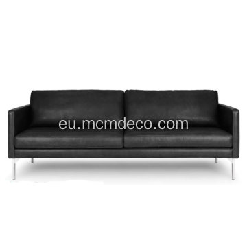 Goi-mailako Echo Oxford larruzko beltzezko sofa